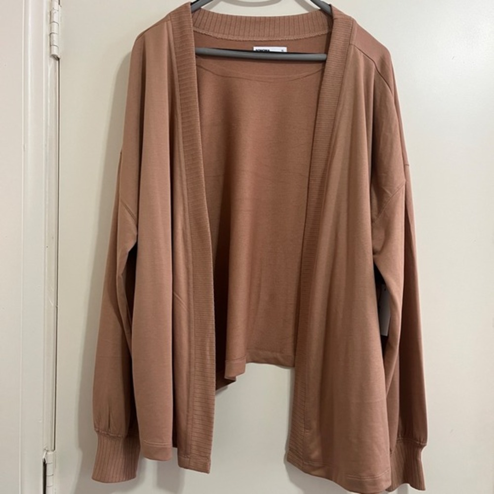 Sonoma Womens Open Front‎ Cardigan XL Camel Minimalist Layering Capsule Office